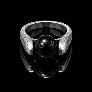 JAI John Hardy Rare Onyx Sterling Sliver Spinner Ring Size 7 Collector Piece